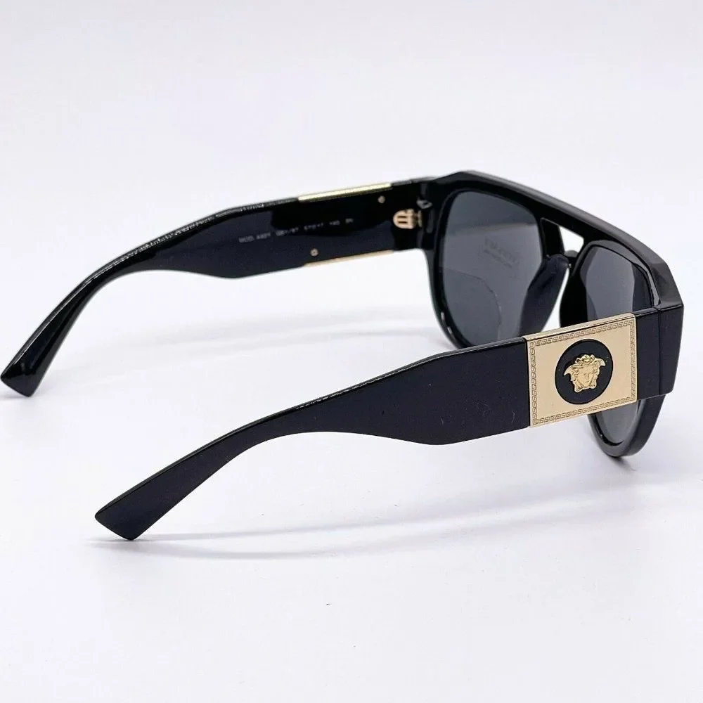 New Versace Black Unisex Acetate 57mm Sunglasses